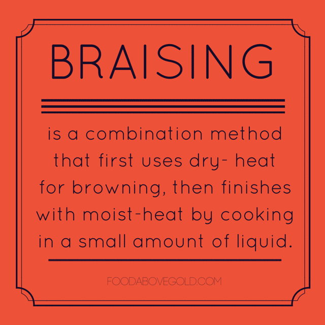 Infographic talking about braising being a dual cooking method.
