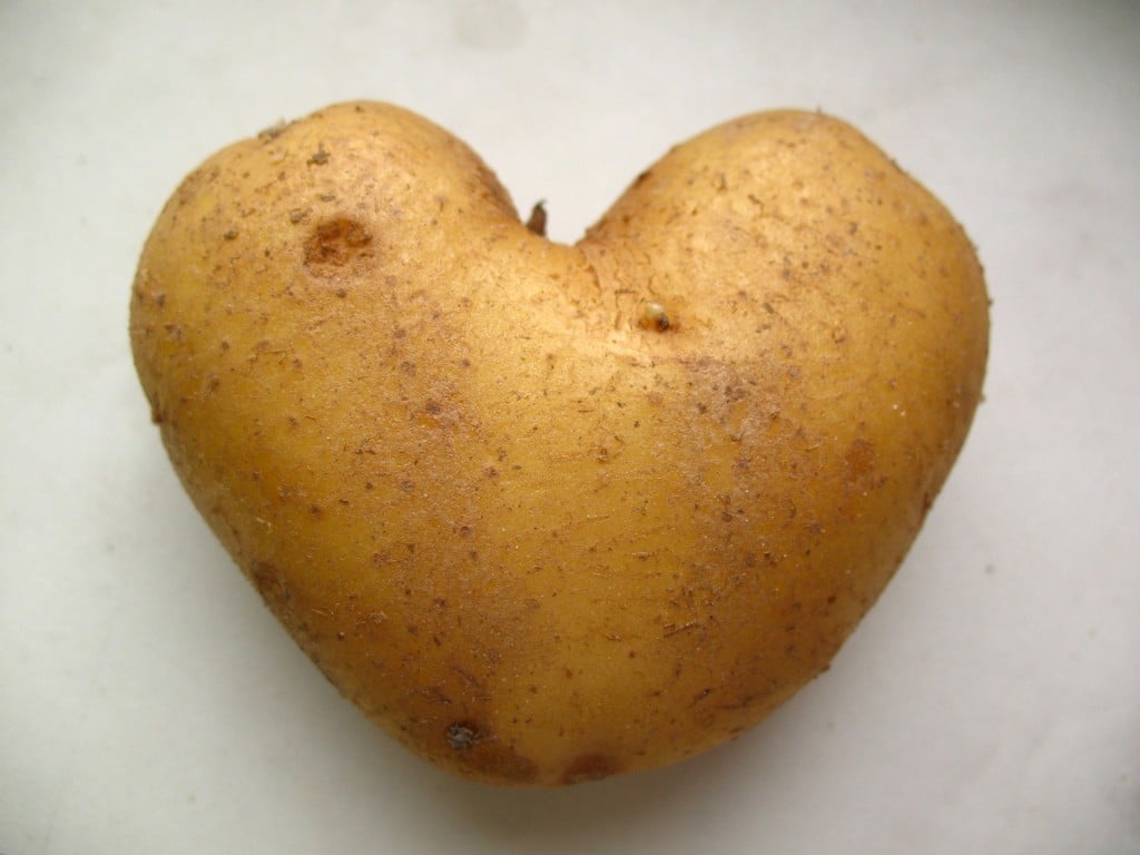 A heart shaped potato.