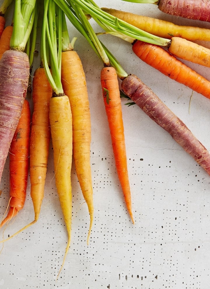 rainbow carrots spread out