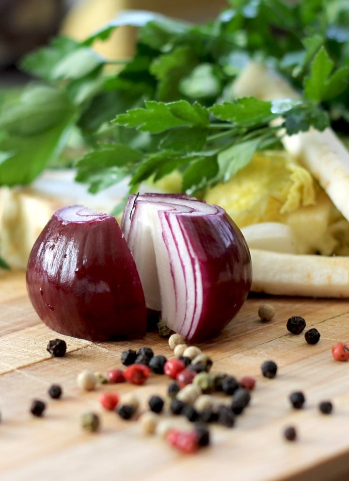 mirepoix ingredients on a cutting board