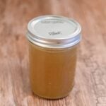 A mason jar of brown stock