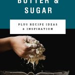 A hand lifting dough out of a clear bowl with title text about how to cream butter and sugar above it.