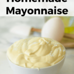 Learn how to make homemade mayonnaise in two minutes, using only 4 ingredients! Plus, tips on what to do if it separates or is too thin.