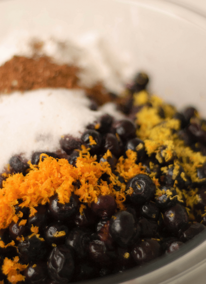 blueberries, zest, and spices a bowls