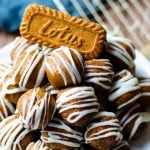 A tray of truffles with biscoff cookies on top