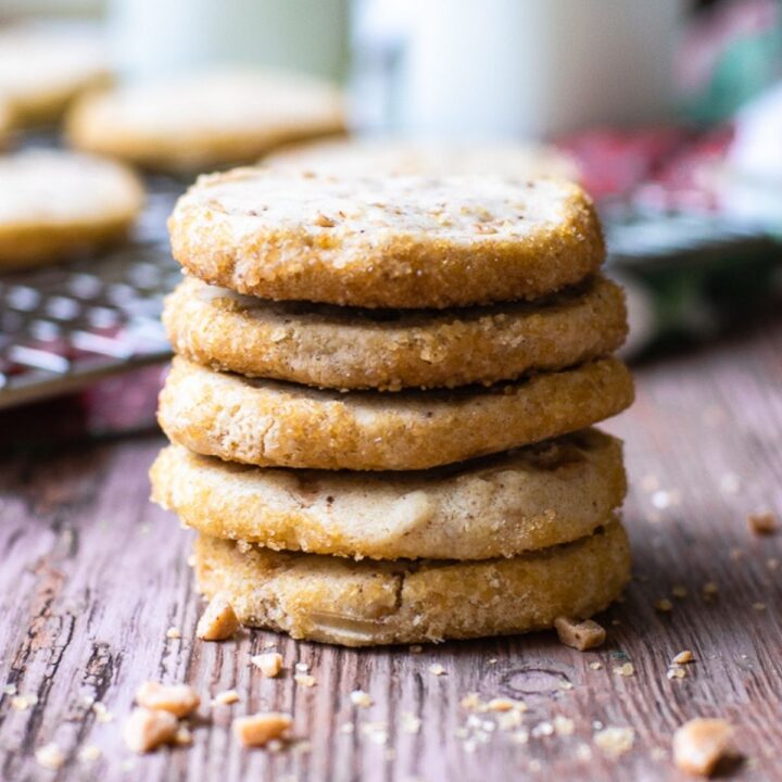 A stack of shortbread cookies