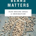 Title text "Why soaking beans matters" above an image of a silver scoop filled with dried beans