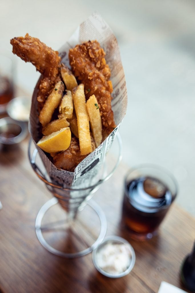 deep fried food in a container on a table