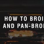 Bread on an aluminum foil lined baking sheet showing how to broil in an oven.