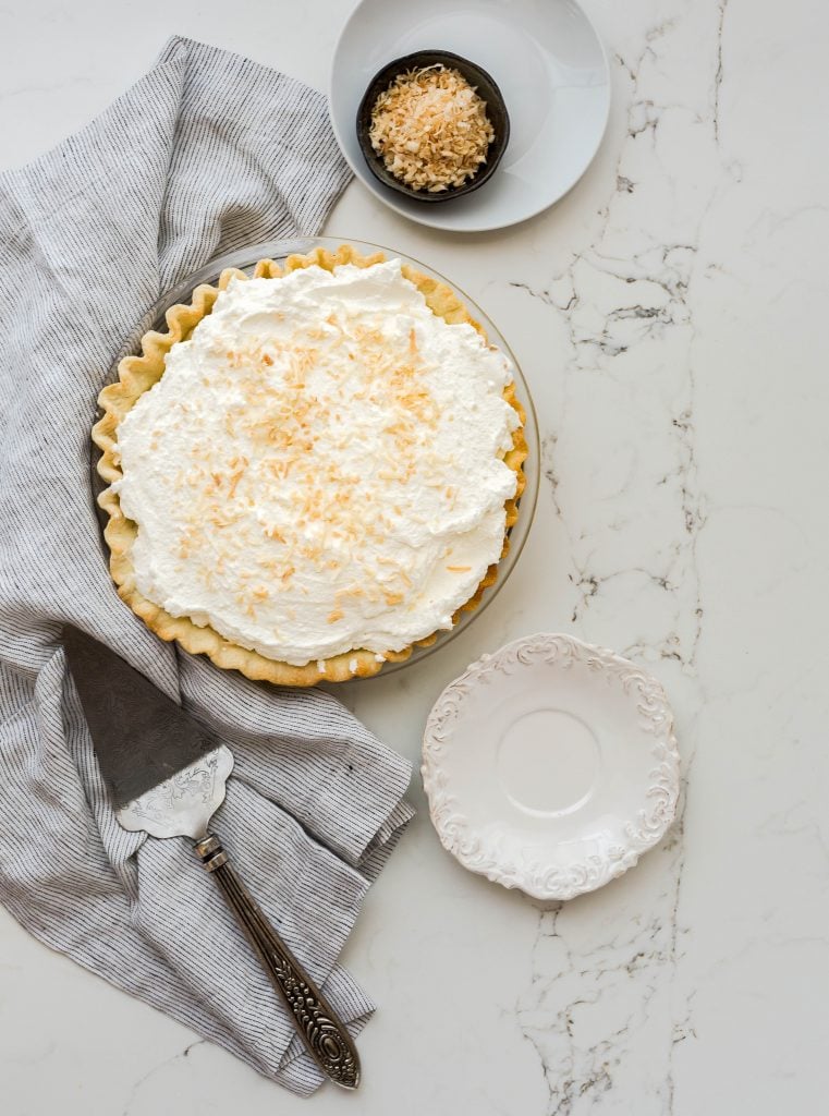 overhead view of a pie dough waiting to be cooked.