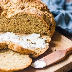 Slices of soda bread with butter.