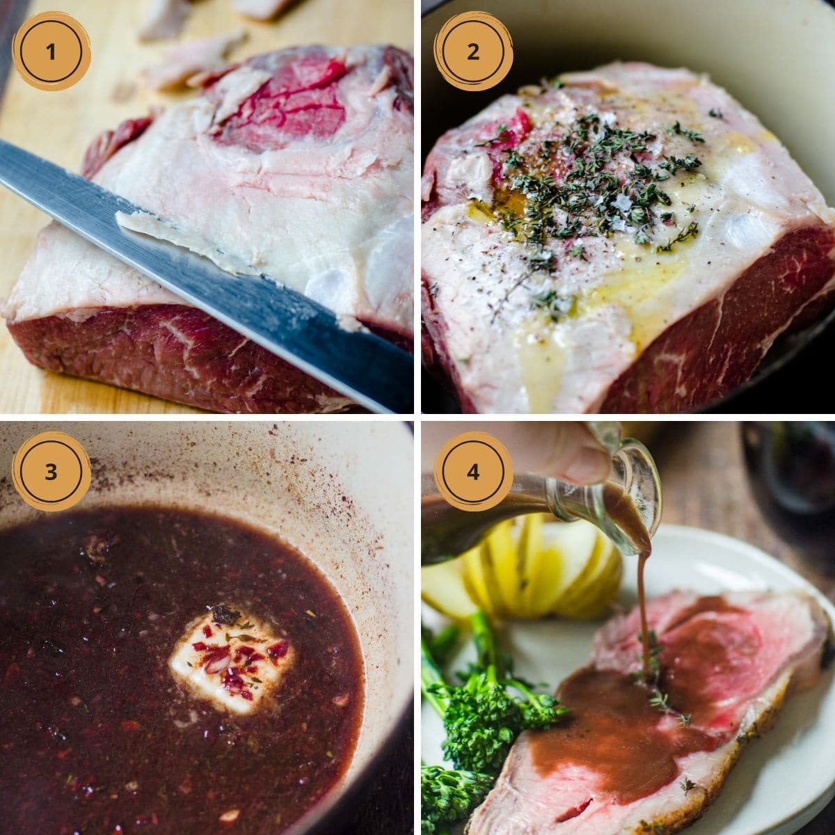 Four steps to making new york strip roast.