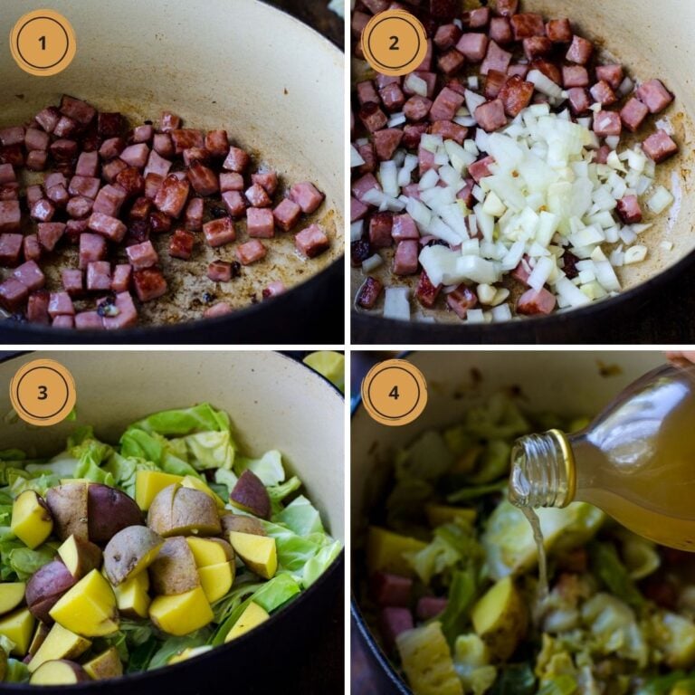 Ham and Cabbage Skillet with Potatoes (One Pan!) - Food Above Gold